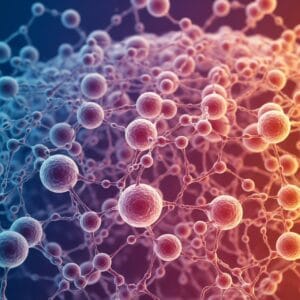 Microscopic view symbolizing a healthy skin microbiome.